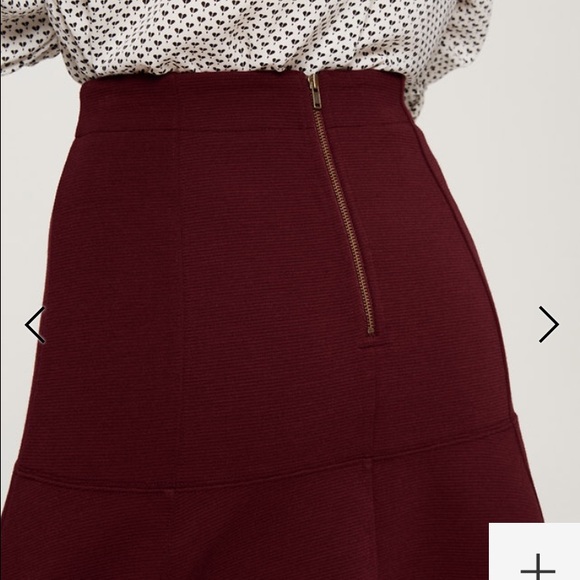 Loft Maroon Flippy Skirt - Picture 4 of 4